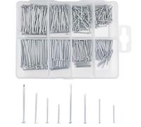 Eckerdromk 560 Pcs Clous, 6 Tailles Clou Beton de Qualité Supérieure, Pointe Galvanisés, Assortiment avec Boîte Rangement, Clous Muraux en Béton Galvanisé pour Bois Béton Bricolage Accrochage