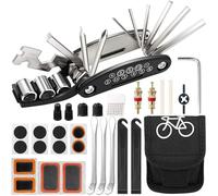Eckerdromk Kit Reparation Velo, 16 en 1 Kit Crevaison Velo, Trousse Multifonction Outils Pneu, Kit Velo Convient pour Une Utilisation Situations d'urgence Lors de Voyages Longue Distance