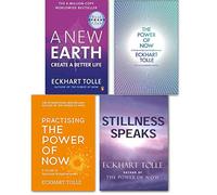 Eckhart Tolle collection 4 Ensemble de livres. (Une Nouvelle Terre, L'immobilité parle, Pratiquer le pouvoir du moment présent et le pouvoir du moment présent)