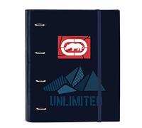 ECKO UNLTD. Peaks Classeur 4 anneaux de 35 cm avec 100 feuilles A4, idéal pour les enfants de différents âges, confortable et polyvalent, qualité et résistance, 27 x 3,5 x 32 cm, bleu marine