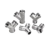 ECKRIDPRK Raccord de Tuyau en Acier Inoxydable 304, 1/4", 3/8", 1/2", 3/4", 1", 1-1/4", 1-1/2", 2", Femelle en Forme de Y, 3 Voies, coupleur, séparateur(3l8 BSPT)