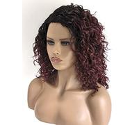 ECLA Shakira Perruque Bouclée Mi-longue 43,2cm 17” Cheveux Synthétiques Résistants à La Chaleur Pour Les Femmes Couleur TT1B/99JWINE Semi Naturelle Wig