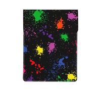 Éclaboussures Arc-en-Ciel néon sur Fond Sombre,Housse en Cuir synthétique pour Ordinateur Portable, Sacoche pour Ordinateur Portable, Sacoche pour Tablette
