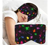Éclaboussures arc-en-ciel néon sur fond sombre, Masque de sommeil pour la maison, les voyages et le travail posté, couvrant entièrement les yeux et bloquant la lumière