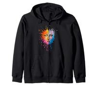 Éclaboussures colorées Abstrait Visage Vibrance Sweat à Capuche
