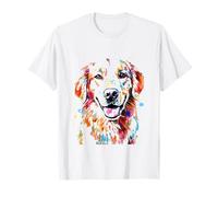 Éclaboussures de peinture colorées et vibrantes Golden Retriever T-Shirt