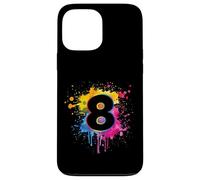 Éclaboussures de Peinture colorées pour 8e Anniversaire 8 Ans Filles garçons Coque pour iPhone 13 Pro Max
