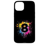 Éclaboussures de Peinture colorées pour 8e Anniversaire 8 Ans Filles garçons Coque pour iPhone 15 Plus