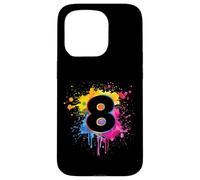 Éclaboussures de Peinture colorées pour 8e Anniversaire 8 Ans Filles garçons Coque pour iPhone 15 Pro