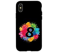 Éclaboussures de Peinture colorées pour 8e Anniversaire 8 Ans Filles garçons Coque pour iPhone X/XS