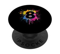 Éclaboussures de Peinture colorées pour 8e Anniversaire 8 Ans Filles garçons PopSockets PopGrip Adhésif
