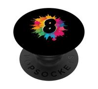 Éclaboussures de Peinture colorées pour 8e Anniversaire 8 Ans Filles garçons PopSockets PopGrip Adhésif