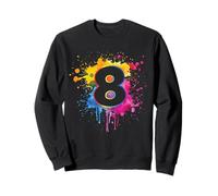 Éclaboussures de Peinture colorées pour 8e Anniversaire 8 Ans Filles garçons Sweatshirt