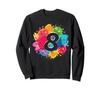 Éclaboussures de Peinture colorées pour 8e Anniversaire 8 Ans Filles garçons Sweatshirt