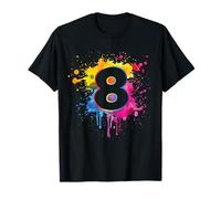 Éclaboussures de Peinture colorées pour 8e Anniversaire 8 Ans Filles garçons T-Shirt