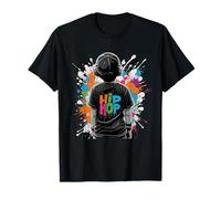 éclaboussures de peinture graffiti grunge par enfant portant du hip-hop T-Shirt