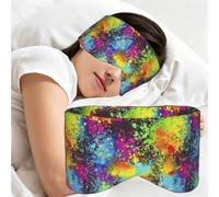 Éclaboussures de peinture néon arc-en-ciel, Masque de sommeil pour la maison, les voyages et le travail posté, couvrant entièrement les yeux et bloquant la lumière