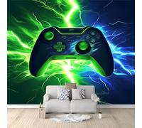 Éclair Bleu Et Vert Photo Murale - Une Manette Thème Papier Peint 350 x 256 cm for Boys' and Girls' Nursery, Baby Bedroom Decor Papier Peint