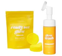 Éclair De Peau Lavage Du Visage - Nettoyant Pour Le Visage Moussant Avec Coussinets Nettoyants | Éclaircissement Du Visage Lavage | Les Acides Et Les Tampons De Curcuma Aident À Équilibrer L'huile De