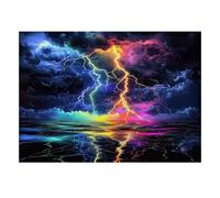 Éclair Nuage Océan 1000 Pièces Mini Puzzle pour Adultes Décoration | 70x50cm Carton Amateurs De Puzzles Détente Mentale Puzzle Artisanal Cadeau D'anniversaire Ornement De Pièce