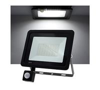 Éclaira LED Capteur De Mouvement PIR Blanc/blanc Chaud IP66 Projecteur Extérieur Projecteur SMD2835 Éclaira Extérieur Lampadaire pour patio de garage(Black - White Light,50W)