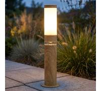 Éclairage Allée Chemin Lampadaire Borne Lumineuse Étanche Inox Optique Bois E27