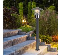 Éclairage Allée Chemin Lampadaire Lanterne Lampe de Jardin Inox Brossé 80 CM