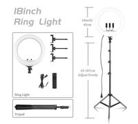 Eclairage annulaire photographique, hauteur réglable 65-200 cm, 480 LED, trépied 18E 200cm