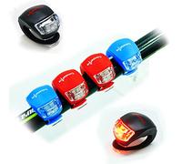 Éclairage arrière de vélo Phare LED pour Vélo Lumiere | Lumière Vélo Avant et Arrière | 4PCS éclairage Phare et Feu Arrière Puissant pour VTT VTC Cyclisme.. (4pcs (Rouge/Noir/Blanc/Bleu))