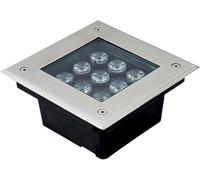 Éclairage Au Sol Extérieur 9w, Lumières De Paysage LED Carrées, Lumières De Puits 12v / 24v / 220v, Panneau en Acier Inoxydable étanche Ip67, Yellow, 12v