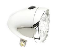 Eclairage avant vintage 3 Leds chromé pour vélo