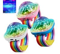 Éclairage Boule Disco Lumière Disco Lumière de Fête : WIYETY 3 Pièces Lampe Boule Disco, 5 Modes Mini Lampe LED Portable avec Ventouse, Chargement USB Bracelet Boule Disco Lumière de Fête pour Fête