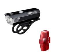 Éclairage casque vélo Cateye Ampp 200 & Viz 100 Noir