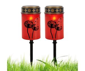 Éclairage commémoratif LED - Paire de marqueurs funéraires résistants à l'eau de la lumière du Soleil pour terrains d'église | Lampes d'extérieur pour Les écrans votifs de la Maison Garden