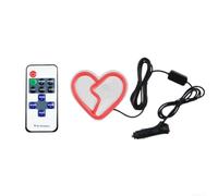 Éclairage d'ambiance néon pour fenêtre de voiture avec motif cœur brisé, lampe LED télécommandée pour personnaliser l'éclairage intérieur et améliorer la présence du véhicule sur la route (rouge)