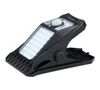 Grundig Lumiere Solaire Exterieur Clip - Lampe Solaire avec Capteur de Mouvement - Lampe Exterieur à Lumière Blanche Froide - 3 Modes de Lumière Différents - Autonomie de la Batterie 6-8 Heures