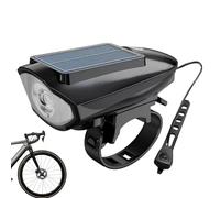 Éclairage de cycle lumineux, éclairage de cycle rechargeable par USB | Ensemble de lumières de cycle à LED lumineuses - Phare de cyclisme à énergie solaire étanche avec klaxon pour cycle, cycle de mon