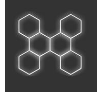 Éclairage De Garage LED Hexagonal, Plafonnier LED Nid D'abeille,Lampe De Garage Hexagonale,1 À 8 Trous Au Choix, Adaptés Aux Garages, Lave-Autos, Salles De Fitness Ou Centres Commerciaux,etc-8 holes(6