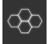 Éclairage De Garage LED Hexagonal, Plafonnier LED Nid D'abeille,Lampe De Garage Hexagonale,1 À 8 Trous Au Choix, Adaptés Aux Garages, Lave-Autos, Salles De Fitness Ou Centres Commerciaux,etc-4 holes A