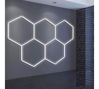 Éclairage De Garage LED Hexagonal, Plafonnier LED Nid D'abeille,Lampe De Garage Hexagonale,1 À 8 Trous Au Choix, Adaptés Aux Garages, Lave-Autos, Salles De Fitness Ou Centres Commerciaux,etc-5 holes B