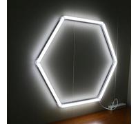 Éclairage De Garage LED Hexagonal, Plafonnier LED Nid D'abeille,Lampe De Garage Hexagonale,1 À 8 Trous Au Choix, Adaptés Aux Garages, Lave-Autos, Salles De Fitness Ou Centres Commerciaux,etc-1 hole
