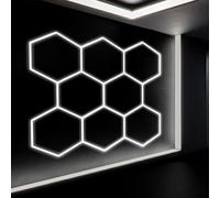 Éclairage De Garage LED Hexagonal, Plafonnier LED Nid D'abeille,Lampe De Garage Hexagonale,1 À 8 Trous Au Choix, Adaptés Aux Garages, Lave-Autos, Salles De Fitness Ou Centres Commerciaux,etc-8 holes