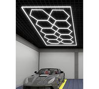 Éclairage de garage LED ultra-lumineux, 6 500 K, forme hexagonale en nid d'abeille, éclairage d'atelier pour l'esthétique automobile, le garage, le sous-sol et la salle de sport 6