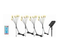 Éclairage de jardin à énergie solaire Firefly avec 8 lumières LED pack de 4 Multicolore