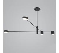 Éclairage de lustre de forme rotative à 6 têtes à intensité variable industrielle pour lampe de chambre à coucher luminaire suspendu pour lampe de balcon lampe à suspension noire pour lampe de salon