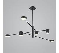 Éclairage de lustre de forme rotative à 6 têtes à intensité variable industrielle pour lampe de chambre à coucher luminaire suspendu pour lampe de balcon lampe à suspension noire pour lampe de salon