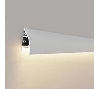 Éclairage de Moulure de Couronne Éclairage Intégré Moulures Décoratives/Profilé D'angle Décoratif en Métal Fente, Diffuseur Ruban LED éclairage Bidirectionnel Haut/Bas Blanc Ou Noir(White,10pcs)