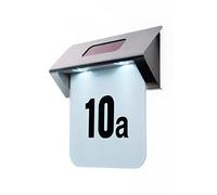 Eclairage de numéro de maison solaire à LED, inox