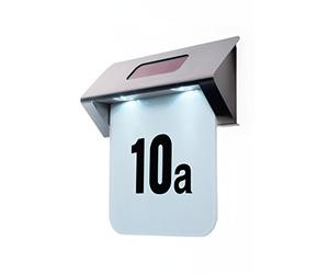 Eclairage de numéro de maison solaire à LED, inox