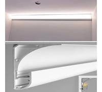 Éclairage de plafond à DEL - Canal linéaire en aluminium pour éclairage indirect, décoration de moulure de couronne, diffuseur de rondelle murale, profil de bande LED de 9,5 m pour la maison et le